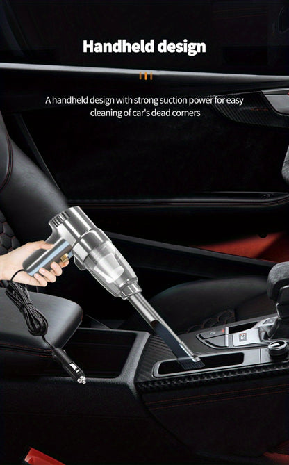 Corded Handheld Car Vacuum Cleaner with 3KPa Source Rating, 3m Power Cord, Brush and Crevice Nozzles in Five Colors