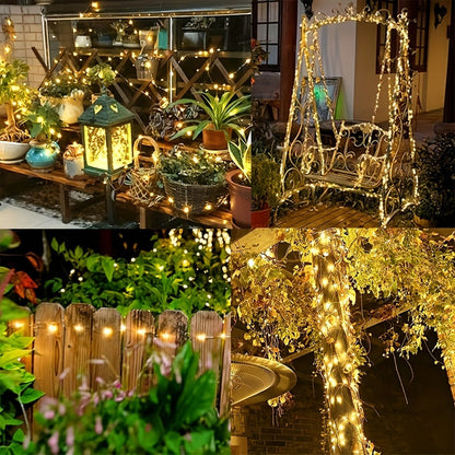 Four-Pack Solar Fairy String Lights with 400 LEDs Total, 160 Feet and Five Color Options for Patio Decor