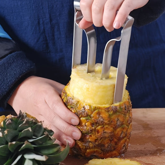 Pineapple Corer Slicer Stainless Steel – Easy One-Step Pineapple Cutter with Comfortable Grip for Home Kitchen Restaurant Use, Removes Core & Slices into Rings (1pc / 2pcs)
