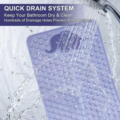 Perforated Suction-Cup Bathtub Mat with 75 × 43 cm Size, Blue or Light Gray Options and Full-Surface Drain Holes