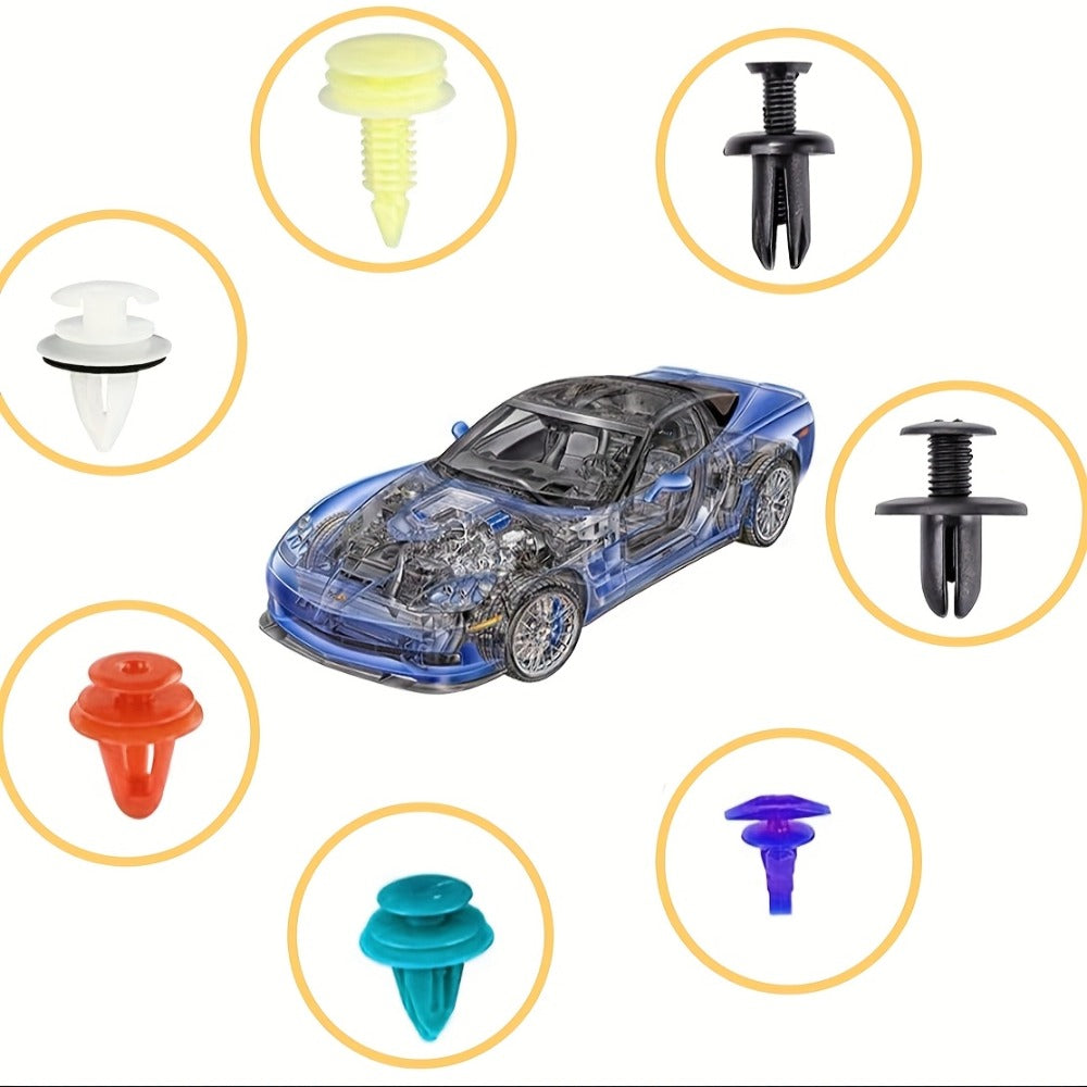 Car Body Fasteners Kit – Snap Rivets, Wing Expansion Screws & Willow Nails, Universal Automotive Retainer Clips for Car Body Panels, Bumpers & Trim (115 / 925 / 928 / 1275 pcs)