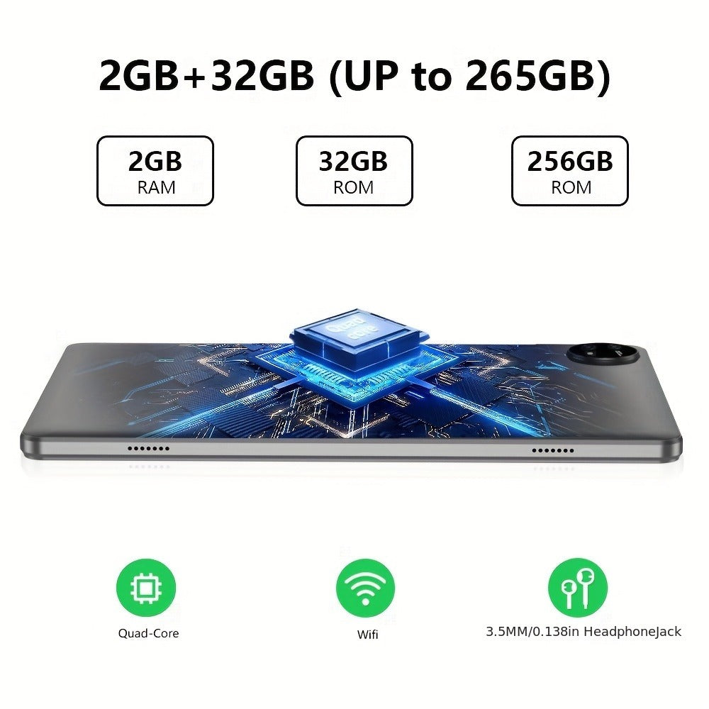 10 Inch Android 13 Tablet with GPS – 2GB RAM 32GB ROM 256GB Expandable, Quad-Core, 6000mAh Battery, IPS HD Screen, FM, GMS Certified, WiFi Tablet Computer Black Blue