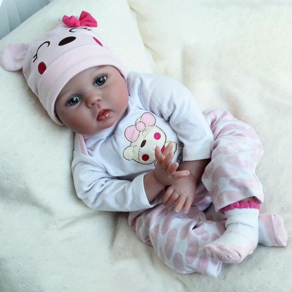 Reborn Doll 22-Inch Cloth-Body Sleeping Figure with Vinyl Head and Limbs, Character-Print Outfit and Accessories