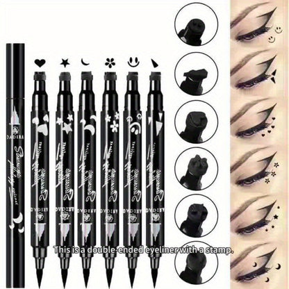 Waterproof Eyeliner Pen Set 6pcs Double-Ended Liquid Eyeliner Kit – Smudge-Proof, Oil-Proof, Long-Lasting Precision Eye Liner Pencil for Women, All-Day Wear, Cat Eye, Holiday Makeup Gift Set