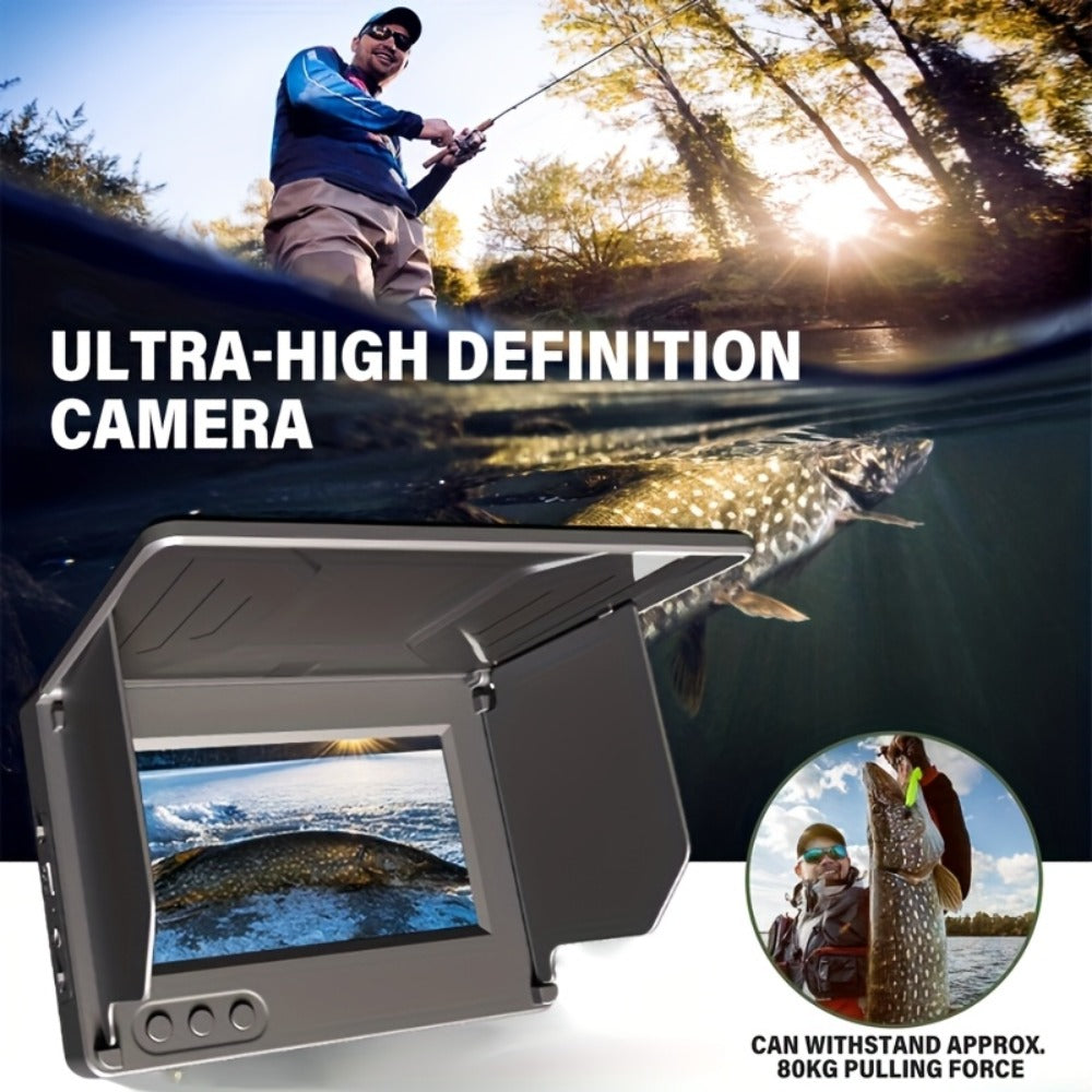Underwater Fishing Camera 4.3-Inch HD Display with Night Vision & Triple Light Shielding – Portable Fish Finder with Bait Monitor, Complete Fishing Kit for Ice Lake River Sea Fishing
