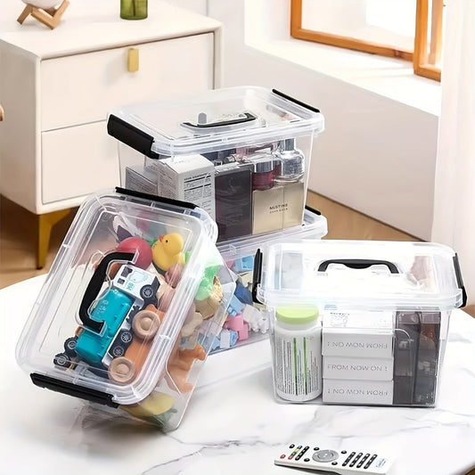 Stackable Clear Plastic Storage Bins with Lids – 6 Pack Large Capacity Clip-On Lid Containers for Home, Closet, Office & Garage Organization (12.7qt / 20.8qt)