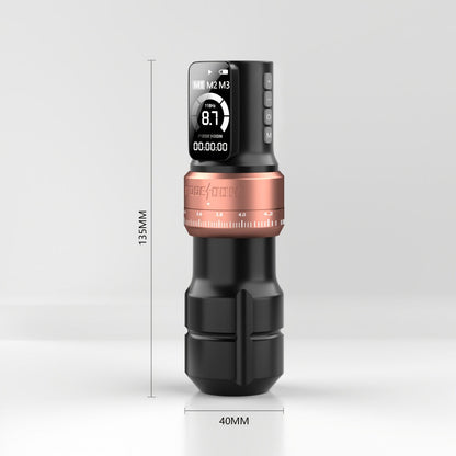 POSEIDON ZH03 Tattoo Kit with 2300mAh Adjustable-Stroke Pen, USB-C Charging, 20 Cartridges and 11 Inks