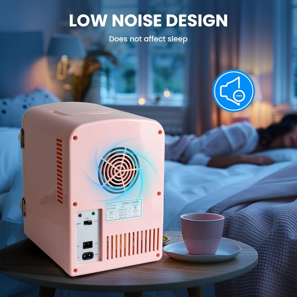Mini Fridge Portable Cooler & Warmer 9-Can 1.59 Gal with Window – Compact Skincare Refrigerator & Beverage Cooler with Cooling and Heating Function for Bedroom Office Car Travel Dorm Room