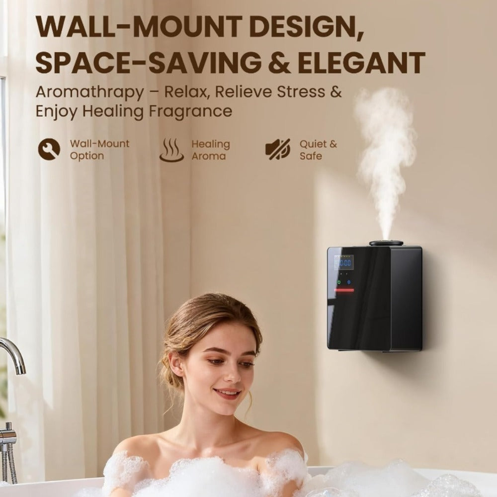 Waterless Cold Air Scent Diffuser with App Control & Programmable Timer, Heatless Essential Oil Diffuser
