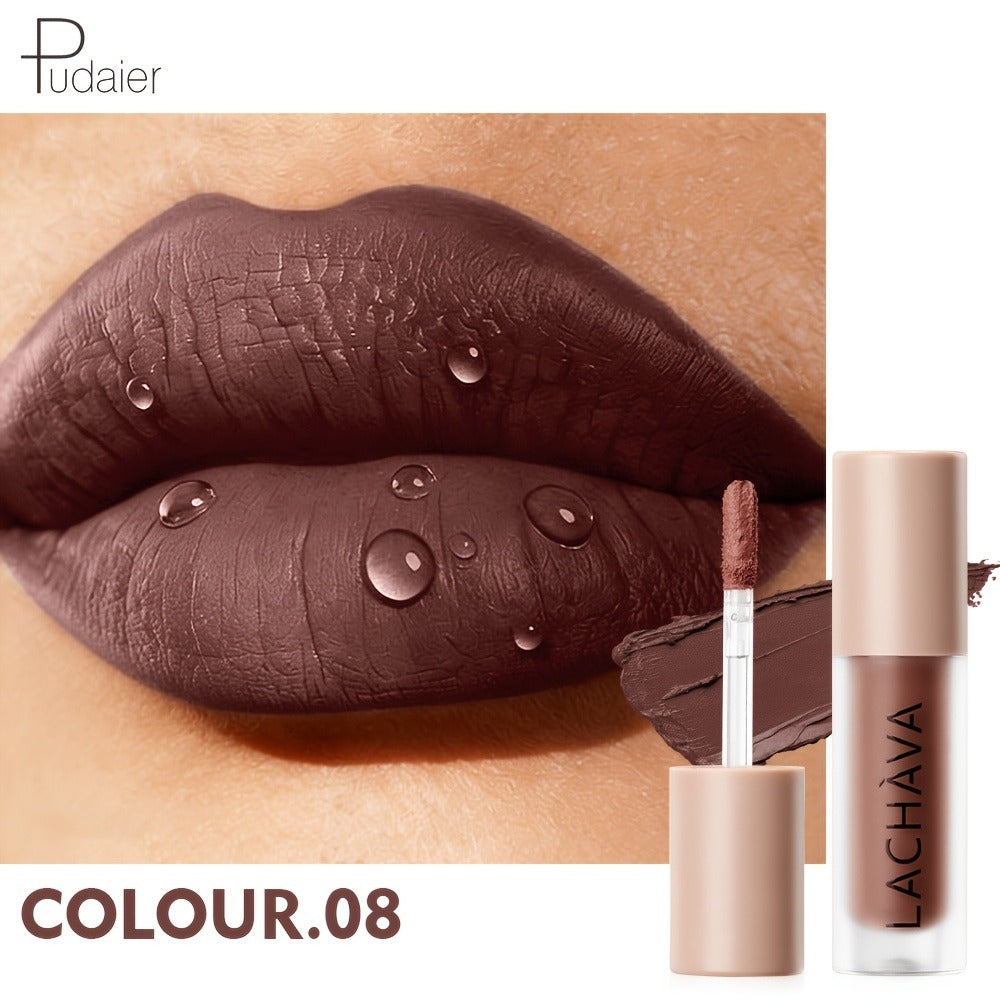 Velvet Matte Liquid Lip Color in Five Coordinated Nude-Tone Shades with 7.4cm Square Tube and Wand