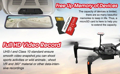 A1 C10 U1 Micro SD Card 5 Pack TF Memory Card 90MB/s High Speed 128MB to 128GB SDXC for Security Camera Drone Dash Cam Smartphone Tablet PC – Red & White Available