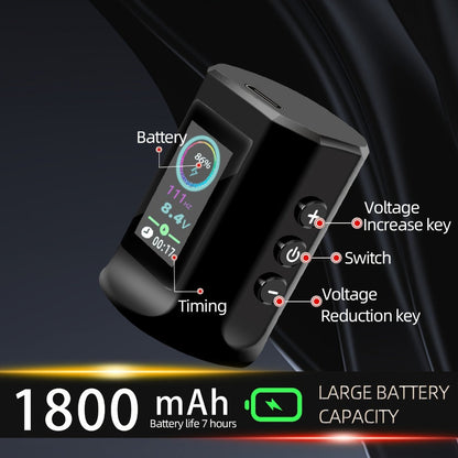 POSEIDON LTK08 Tattoo Kit with 1800mAh Color-Display Pen, 20 Cartridges, 11 Inks and Carry Case