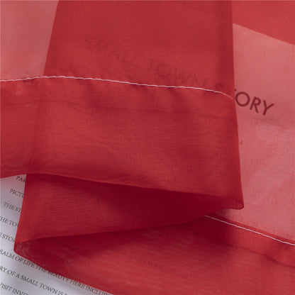 Two-Panel Solid Sheer Curtains with Rod-Pocket Header, Seven Colors and Four Size Configurations