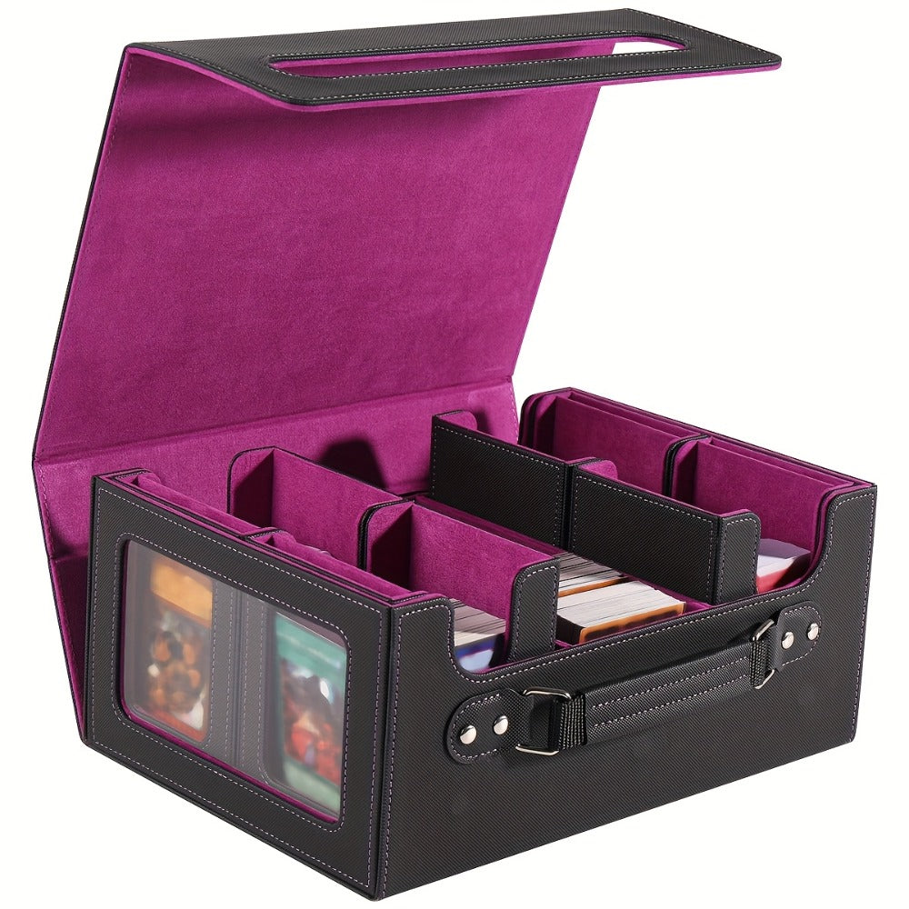 Five-in-One Trading Card Storage Box with Detachable Dividers, Display Windows and Four Colors
