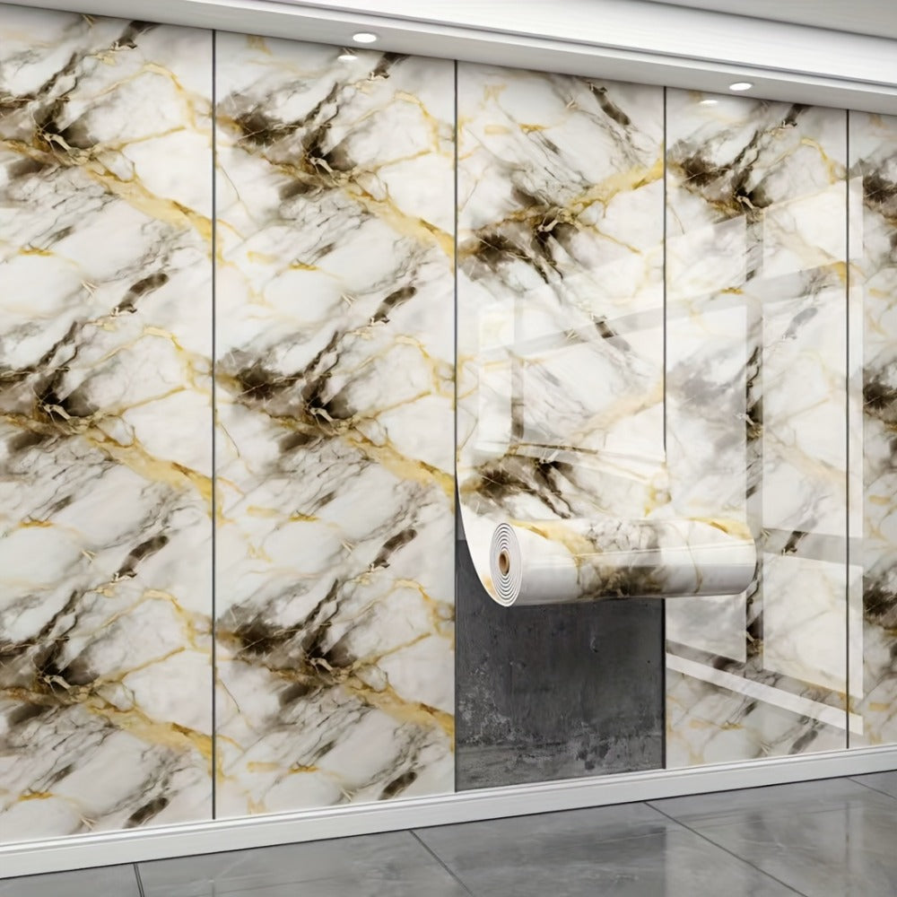 Marble-Look Peel-and-Stick Wall Covering in Four Patterns and Two Roll Lengths, 15.75 Inches Wide