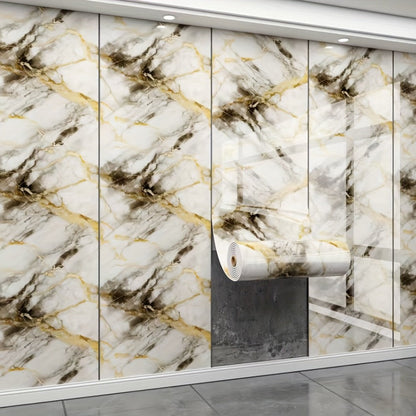 Marble-Look Peel-and-Stick Wall Covering in Four Patterns and Two Roll Lengths, 15.75 Inches Wide