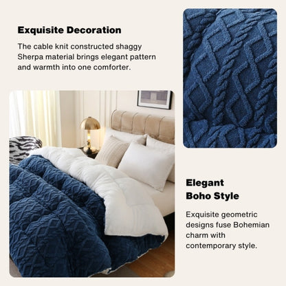 Double-Sided Plush Comforter with 400–450 GSM Pictured Weight, Four Colors and Twin XL to King Sizes