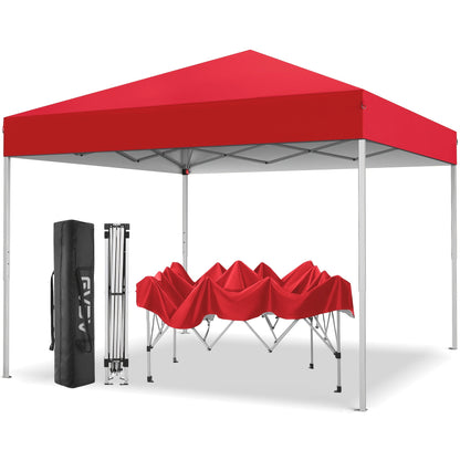 Straight-Leg 10x10ft Pop-Up Canopy Tent with 420D Oxford Top, Three Heights and Eight Colors