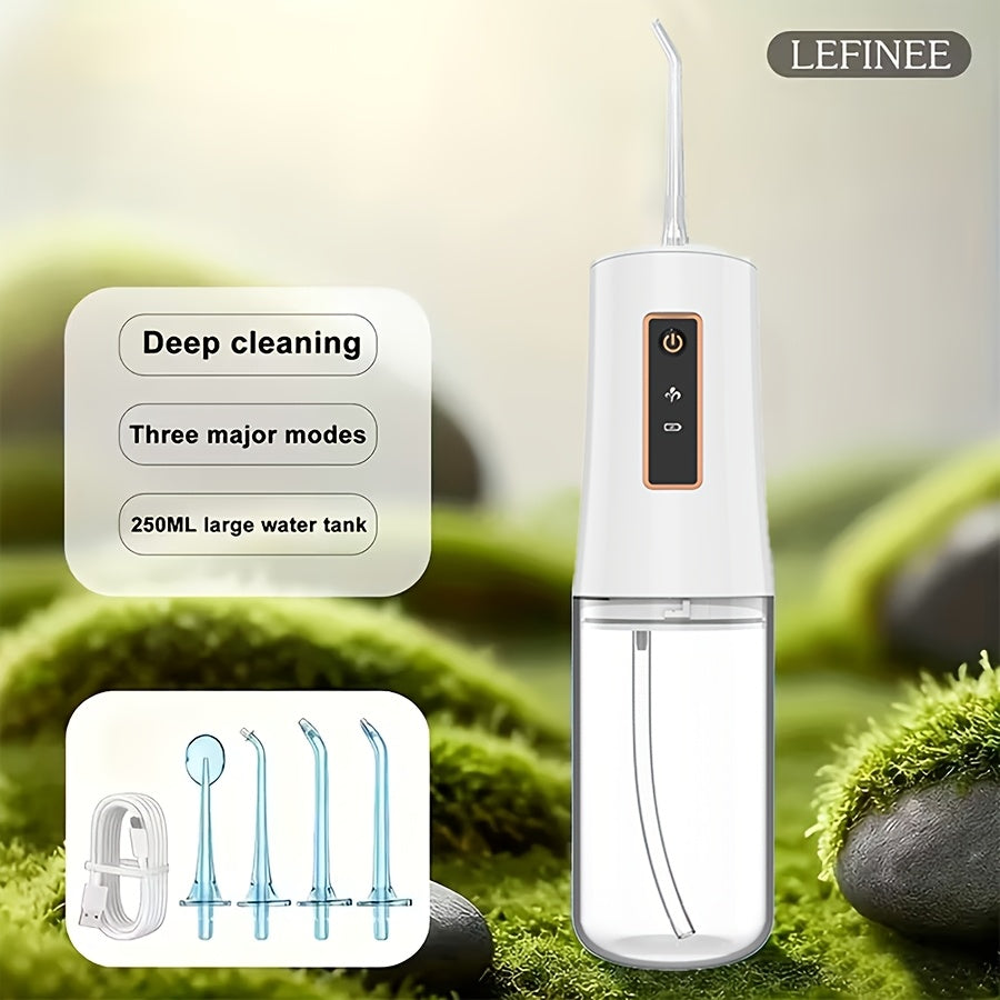 USB Rechargeable Electric Toothbrush and Water Flosser Set with Three Modes, Four Heads and Four Nozzles