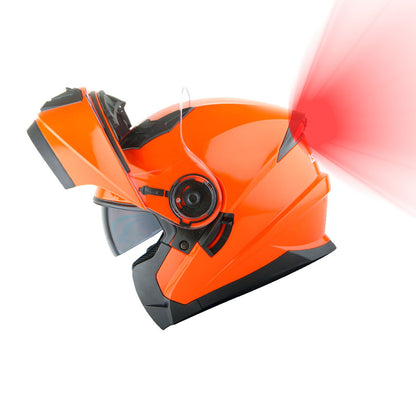 Motorcycle Modular Full Face Helmet Flip Up Dual Visor Sun Shield with Optional LED Tail Light 3 Modes Removable Washable Interior, Multiple Colors S M L XL — Modular901