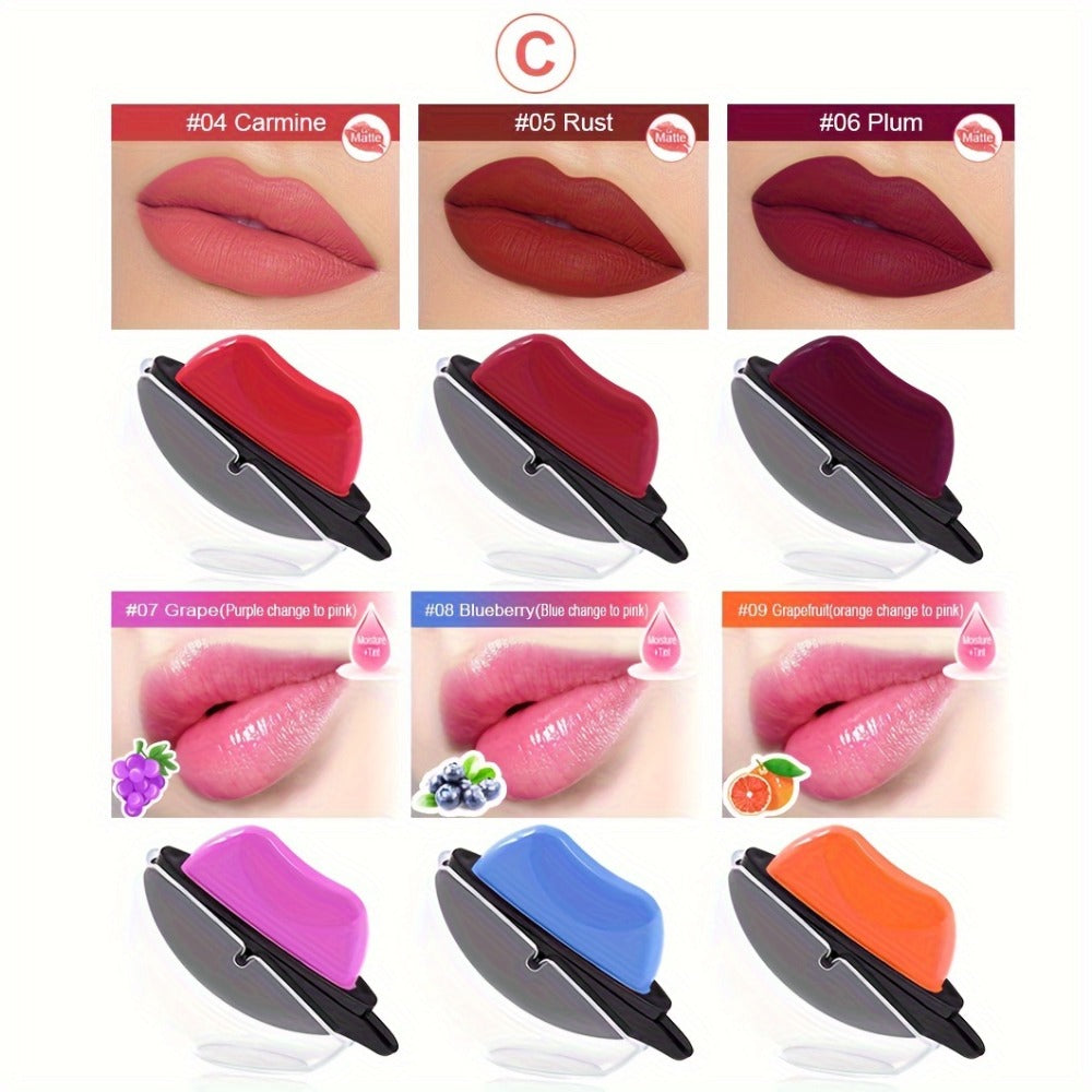 Color Changing Lipstick Set 6pcs Matte pH Reactive Lip-Shaped with Jasmine Scent - Non-Fade Long-Lasting Velvety Formula, Multi-Shade Lip Makeup Gift Set for Women & Girls