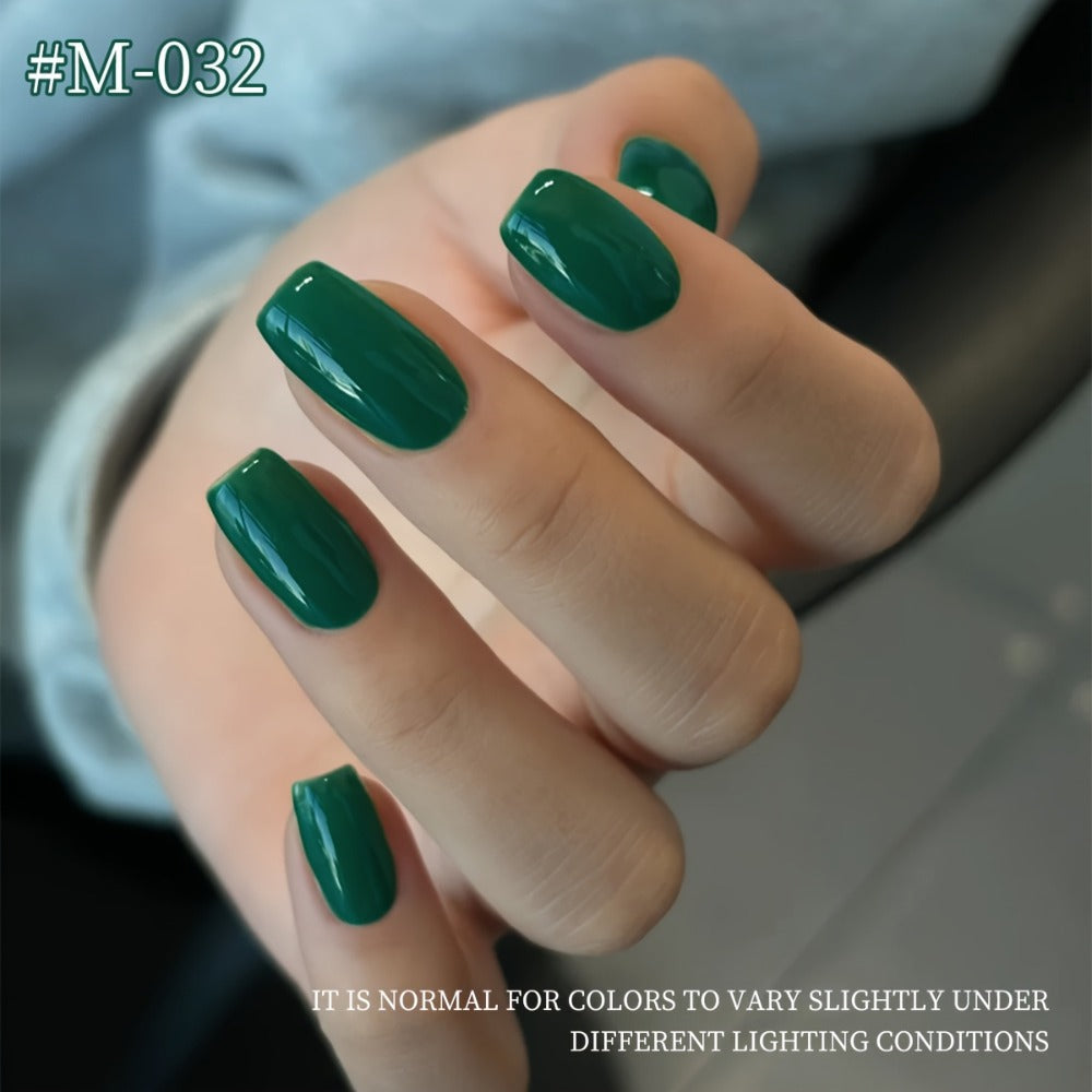 Gel Nail Polish Set with XEIJAYI Label, 9 Green Forest Colors in 0.51oz Photo Frame Bottles