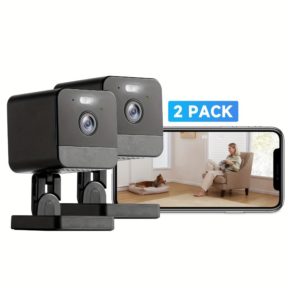 Security Camera 1080P Two-Pack with Dual-Band WiFi, Infrared Night Vision, Two-Way Talk and SD Support to 256GB