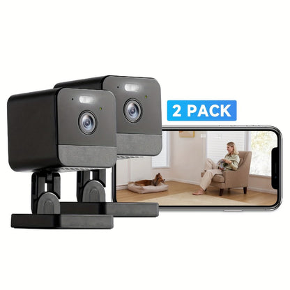 Security Camera 1080P Two-Pack with Dual-Band WiFi, Infrared Night Vision, Two-Way Talk and SD Support to 256GB