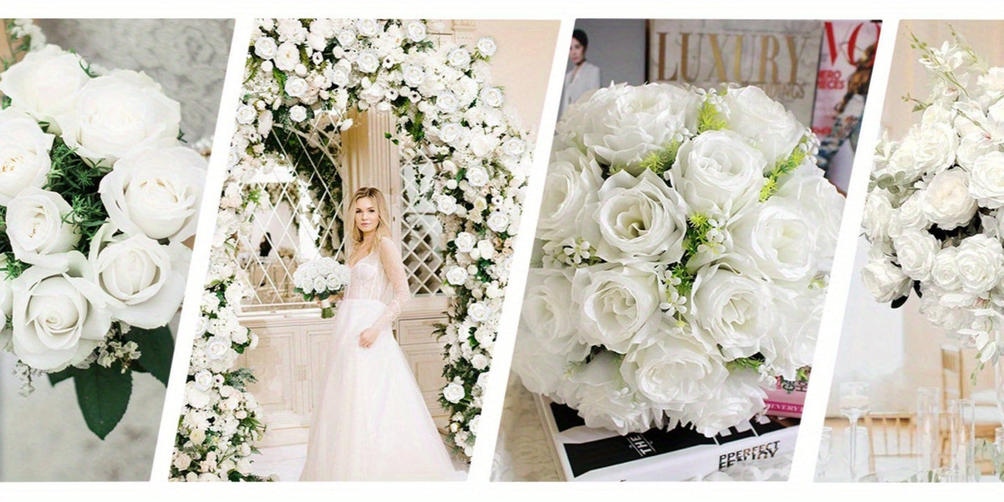 Artificial Flowers Long-Stem Velvet Rose Set in 50 or 100-Piece Variant Options across Five Colors