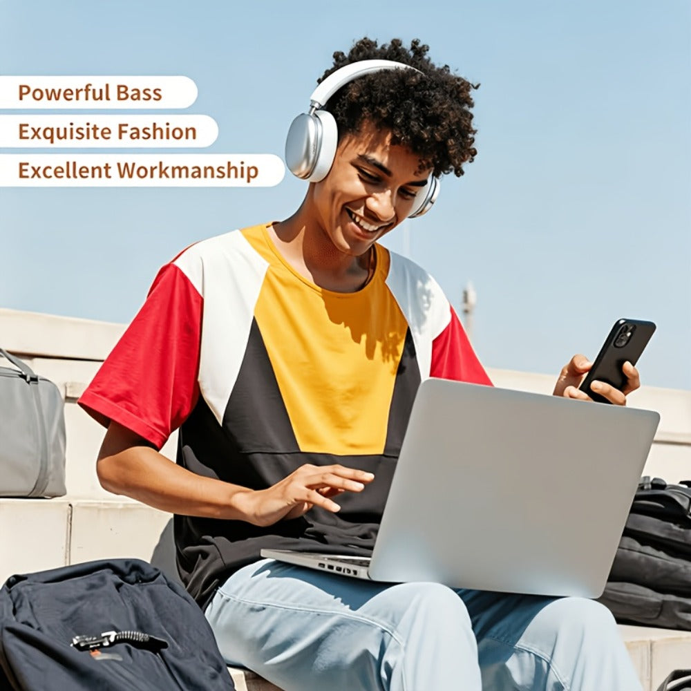 Foldable ANC Over-Ear Headphones with Bluetooth 5.4, Built-In Microphone and Three Color Options for Travel