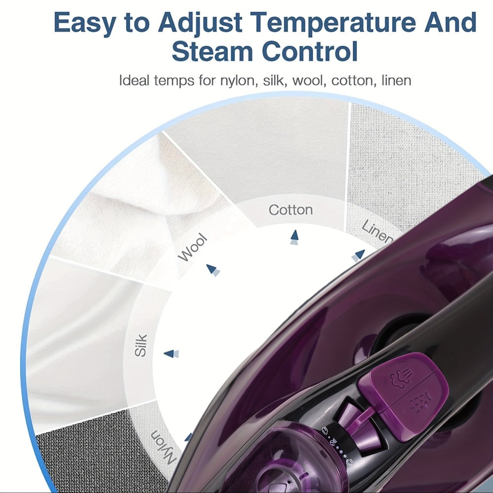 Pink Full-Size Steam Iron with Temperature Dial, Spray and Steam Buttons and 24 x 12 cm Pictured Body