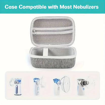 Gray Zip Storage Case with Carry Strap, Mesh Pocket and Removable Dividers for Small Beauty Devices