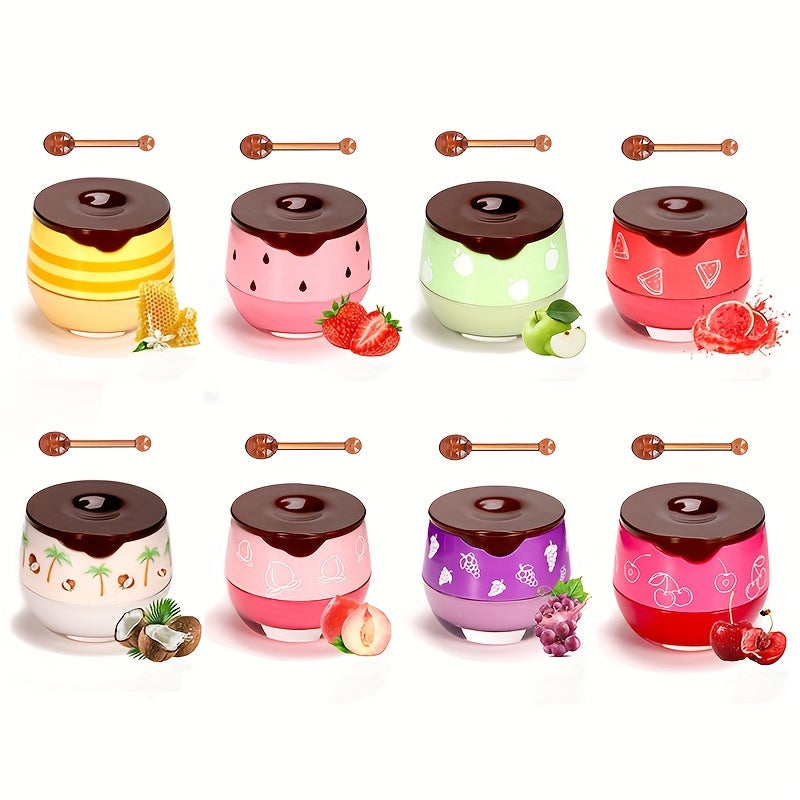 Honey Pot Lip Balm Set 8 Pcs – Propolis & Honey Deep Moisturizing Lip Mask with Applicator Stick, care for Dry Chapped Lips, Nourishing