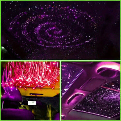 Fiber Optic Star Ceiling Light Kit 1000pcs, 0.5mm x 78.74" RGBW Car Roof Headliner Starlight Kit with App & 24-Key Remote Control, Color Changing Twinkle Lights for Car Interior Home Theater Bedroom