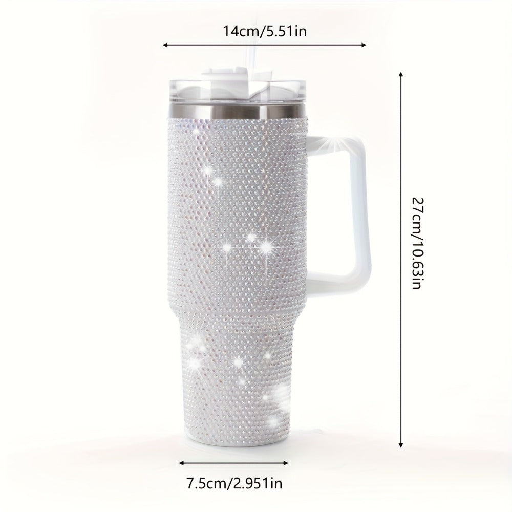Insulated Tumbler 40oz All-Over Rhinestone Stainless Steel in Fifteen Retained Color Options