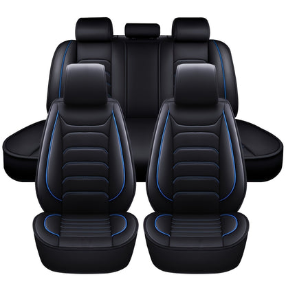 Car Seat Covers 5-Seat Faux Leather Set with Foam Padding and Optional Matching Pillow Pieces
