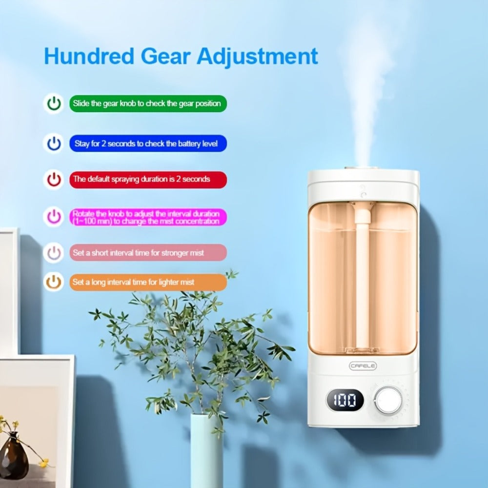 300ml Rechargeable Essential Oil Diffuser with Numeric Display, 100-Level Control Label and One Oil Bottle