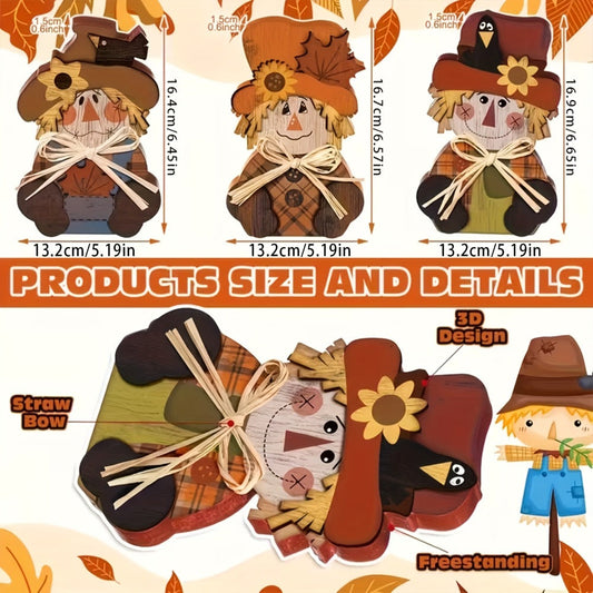 Halloween Autumn Tiered Tray Decor Set 3pcs Rustic Farmhouse Pumpkin Signs