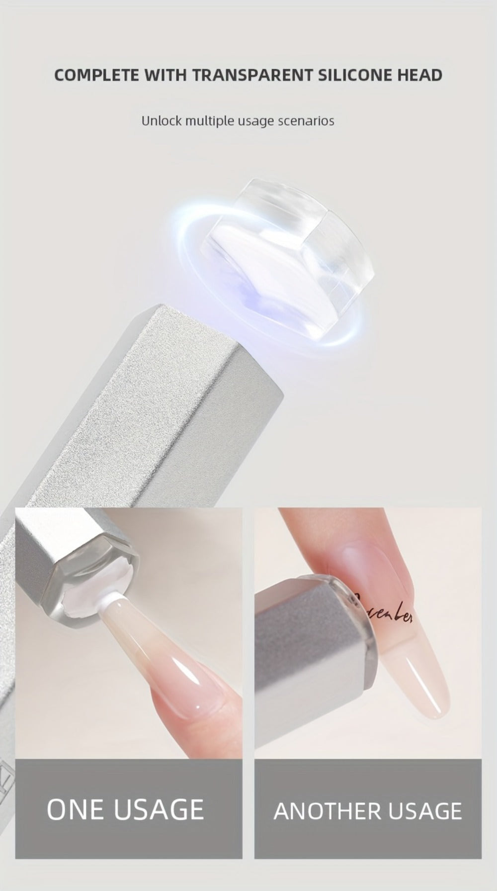 Handheld UV LED Nail Lamp with Magnetic Stand, 20/60s Timer Display, Type-C Port and Five Colors