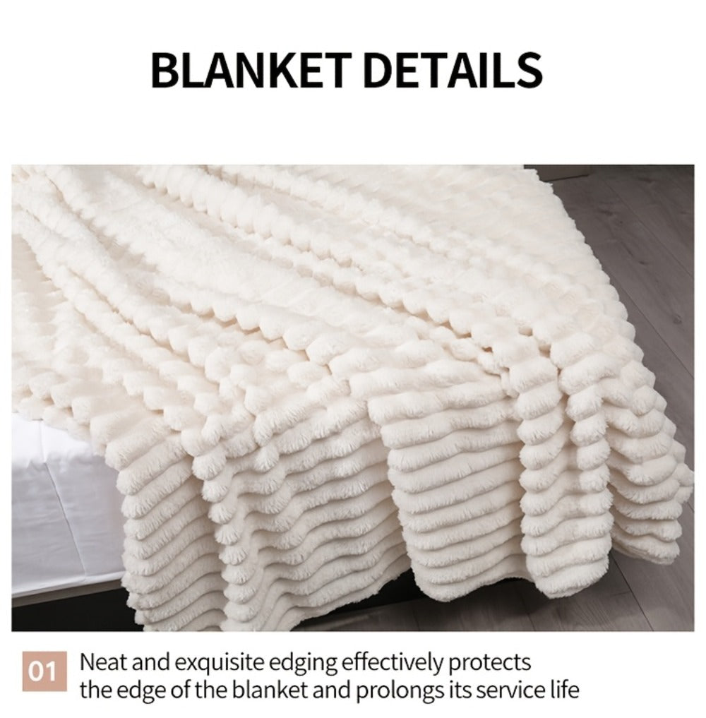500gsm Heavy Plush Blanket – Ultra Thick Soft Warm Fluffy Blanket for Bed, Sofa & Travel, Baby to Double Size, 5 Colors