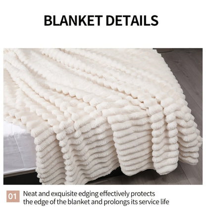 500gsm Heavy Plush Blanket – Ultra Thick Soft Warm Fluffy Blanket for Bed, Sofa & Travel, Baby to Double Size, 5 Colors