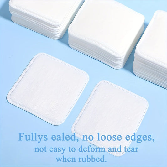 Disposable Square Cleansing Pads 200pcs (2 Boxes x 100) Extra Thick Soft Wet & Dry Facial Pads for Daily Skincare Makeup Removal — Lint-Free Beige-Friendly 2.76x2.36 inch