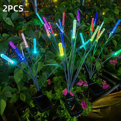 Solar Garden Lights Reed Stakes, IP54 with Warm White or Multicolor in 1/2-Piece Packs for Pond Decor