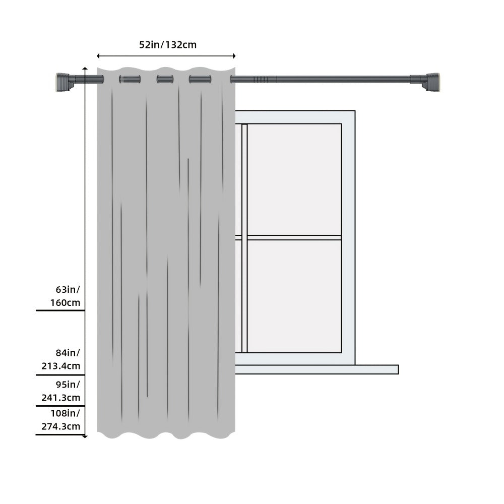 Two-Panel Linen-Textured Blackout Curtain Set in Six Colors with 52-Inch Width and Four Lengths