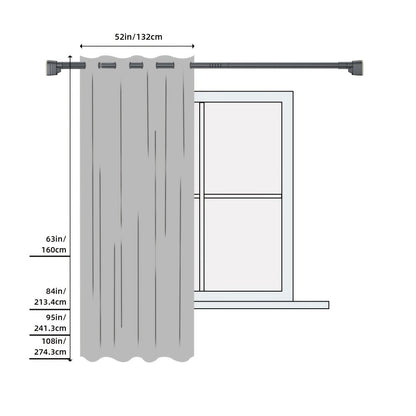 Two-Panel Linen-Textured Blackout Curtain Set in Six Colors with 52-Inch Width and Four Lengths