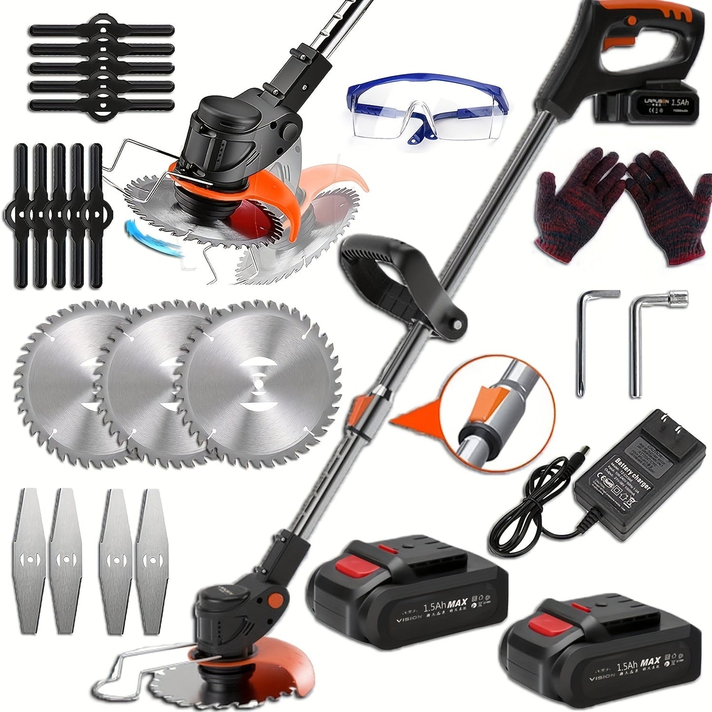 Cordless Electric Weed Wacker | Handheld Lawn Trimmer Garden Yard