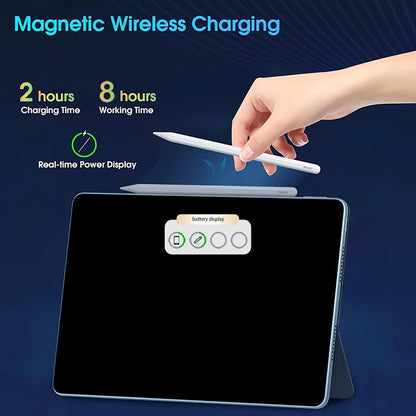 White Active Stylus Pen for Listed 2018-and-Later iPad Models with Tilt Response, Palm Rejection and Dual Charging