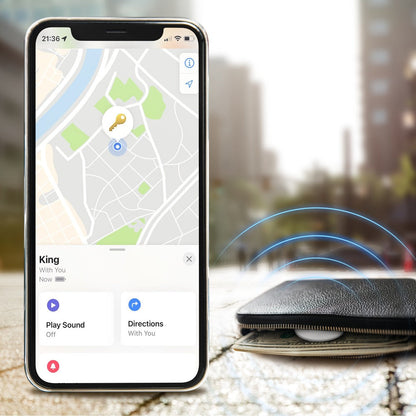 Apple Find My Tracker 2 Pack AirTag-Size Bluetooth Key Finder with Keychain Holder, Anti-Lost Locator for Keys Pets Bags Luggage