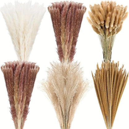 Neutral Pampas Grass and Reed Bouquet in 126 or 400-Piece Options with Trim-to-Length Stems