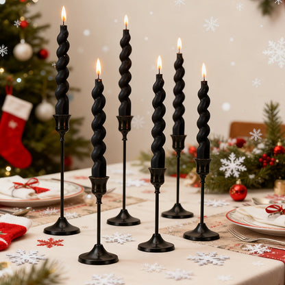 Cone Candle Holders Set of 30, Bulk Metal Candle Stands, Vintage Taper Candle Holders for Home Decor, Fireplace Centerpiece, Festive Dining Table Decorations